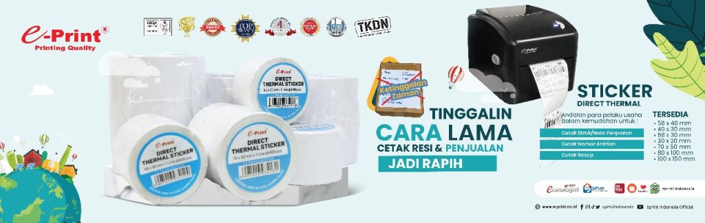 Stiker Direct Thermal E-print : Simple