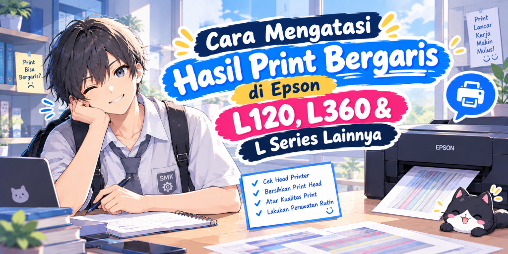 Cara Mengatasi Hasil Print Bergaris di Epson L120, L360 & L Series Lainnya